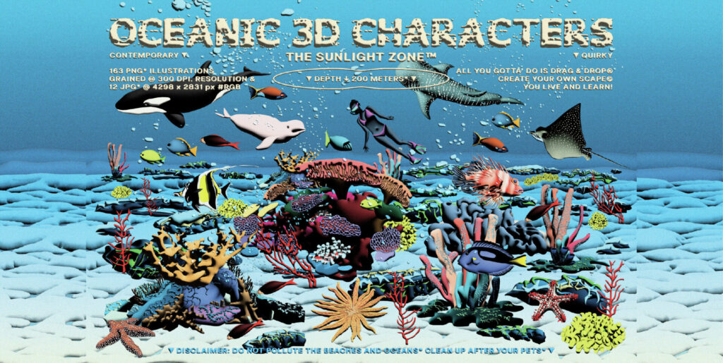 Oceanic 3D Characters – The Sunlight Zone Graphics - Image 1