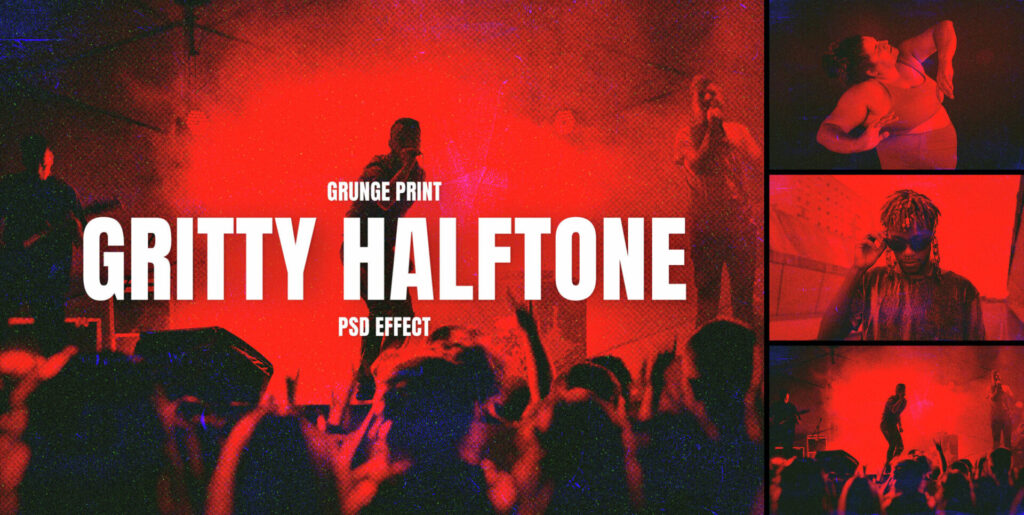 Red Gritty Halftone Image Effect Mockup Extra - Image 2