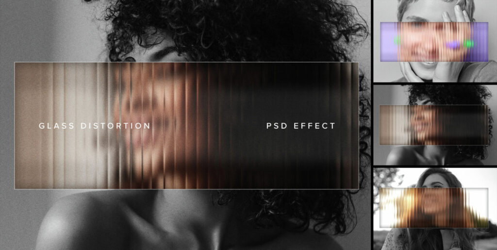 Reeded Glass Distortion Image Effect Mockup Extra - Image 1