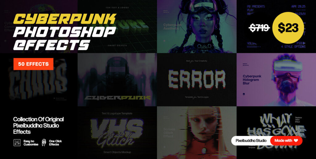 Cyberpunk Photoshop Effects Bundle Extra - Image 1