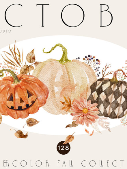 October – Watercolor Autumn Set Graphics - Image 1