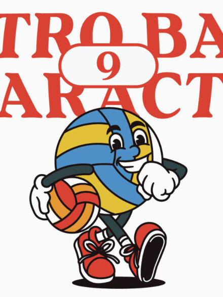 Retro Ball Character Illustration Graphics - Image 1