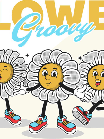 Vintage Flower Groovy Character Illustration Graphics - Image 1