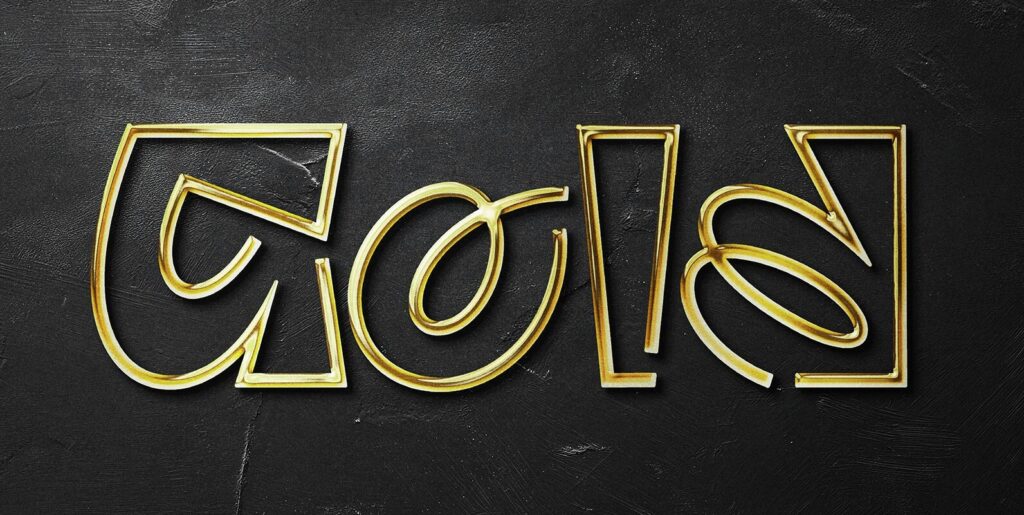 Realistic Gold Metallic Text & Logo Mockup Extra - Image 1